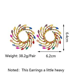 Multicolor Swirl Statement Earrings
Diamond rhinestones